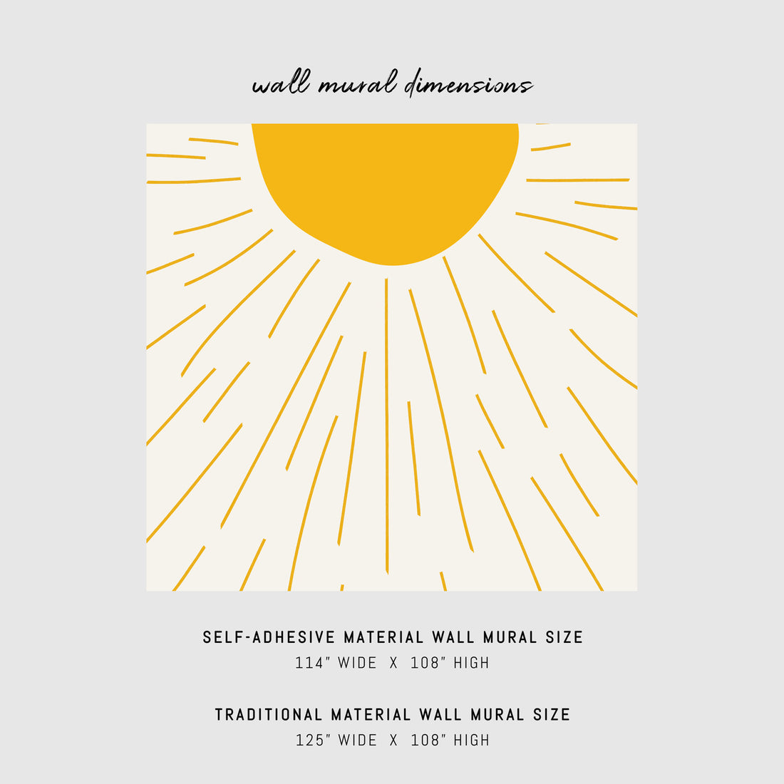 Minimal design sun wall mural