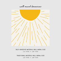 Minimal design sun wall mural