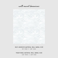 Oversized waves pattern removable wallpaper