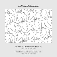 Abstract art woman removable wallpaper