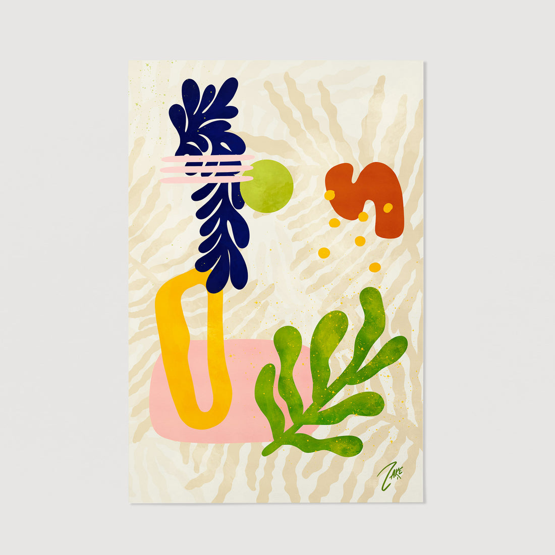 Abstract shapes of summer wall art print