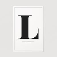 Wall decor print with letter