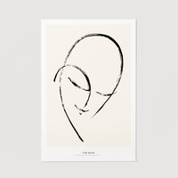 Abstract female portrait in sketched style