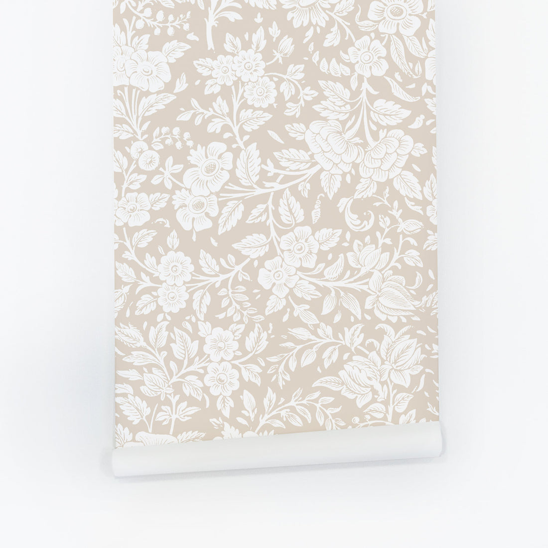 antique looking floral peel and stick wallpaper print