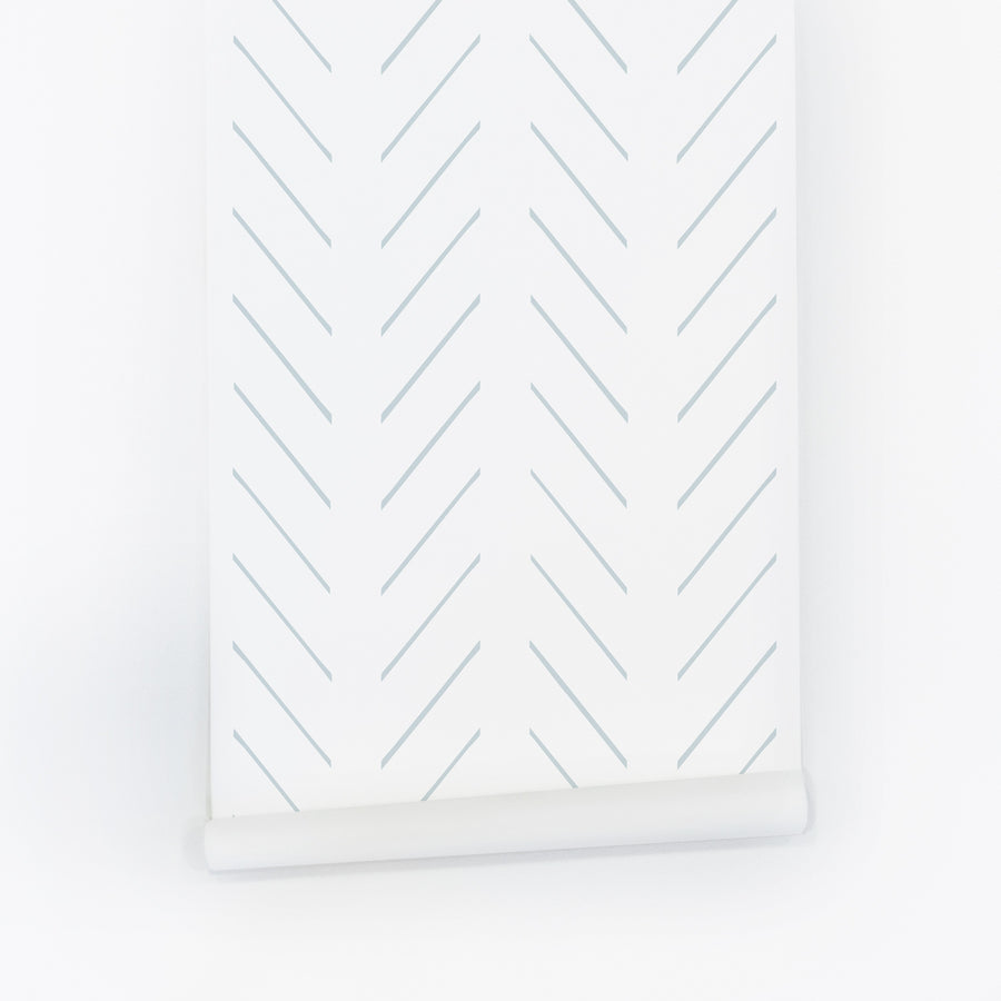 light blue delicate chevron pattern removable wallpaper