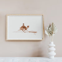 desert inspired art print with camel motif