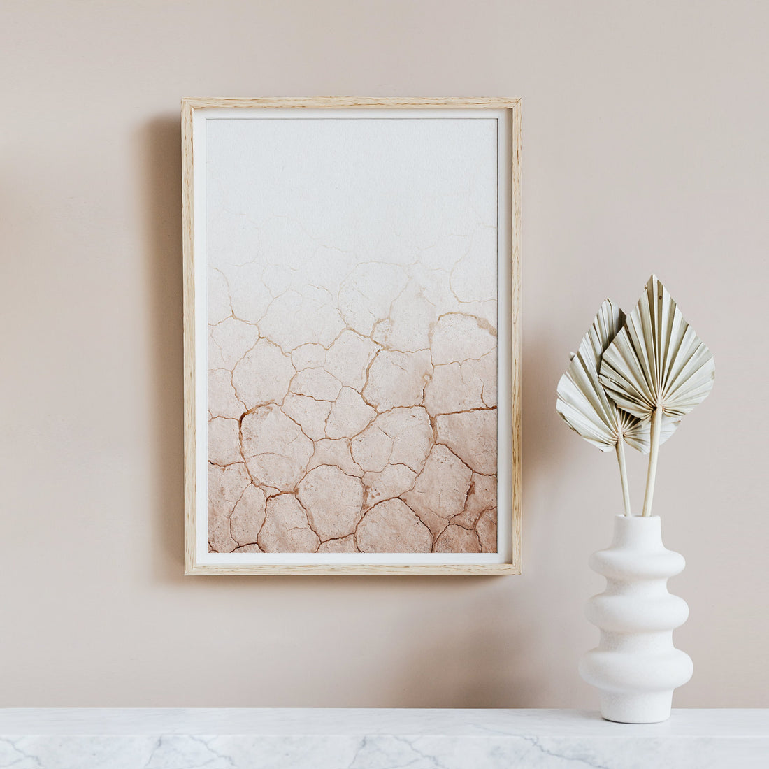 interior with ombre desert inspired wall art poster