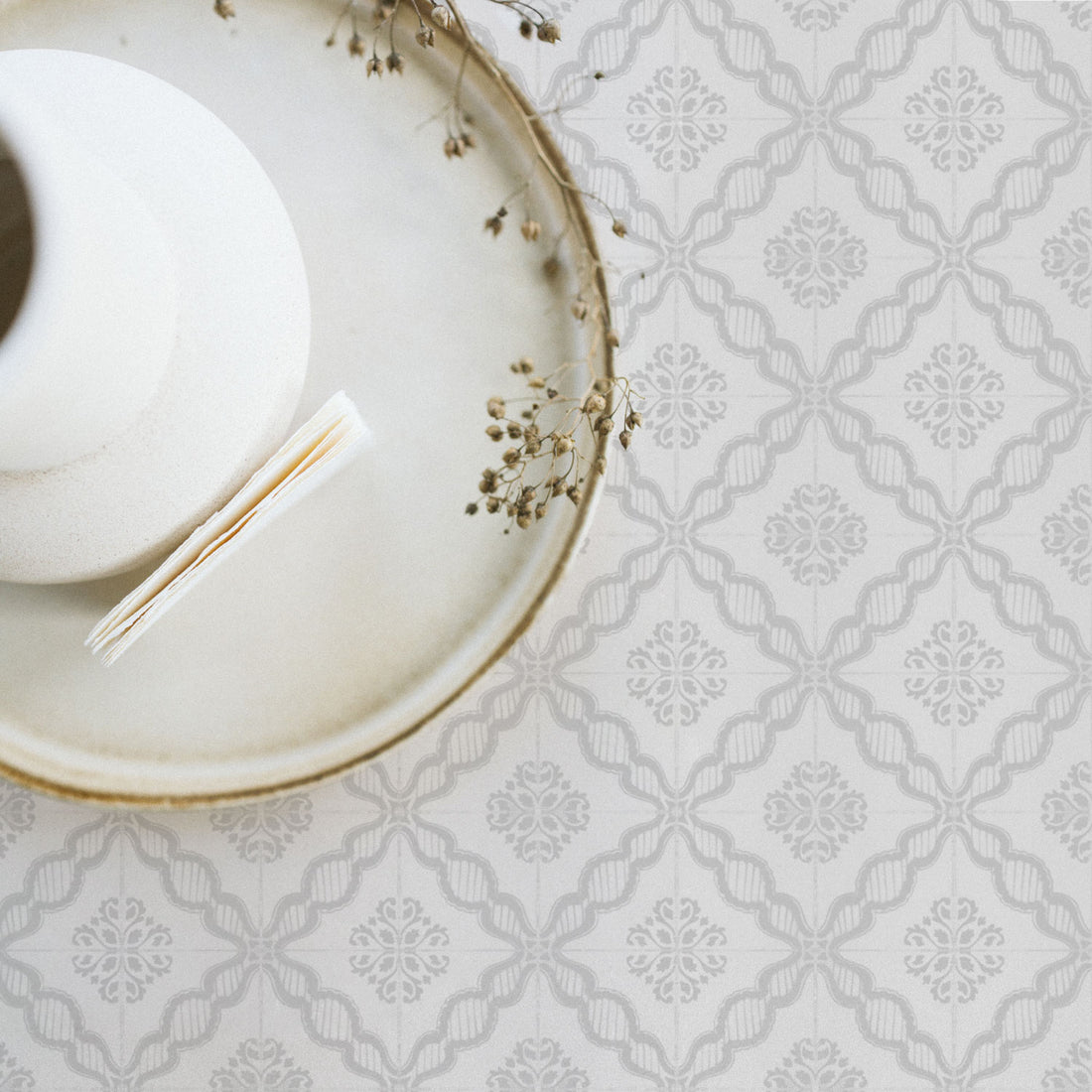 ceramic tiles removable wallpaper in grey