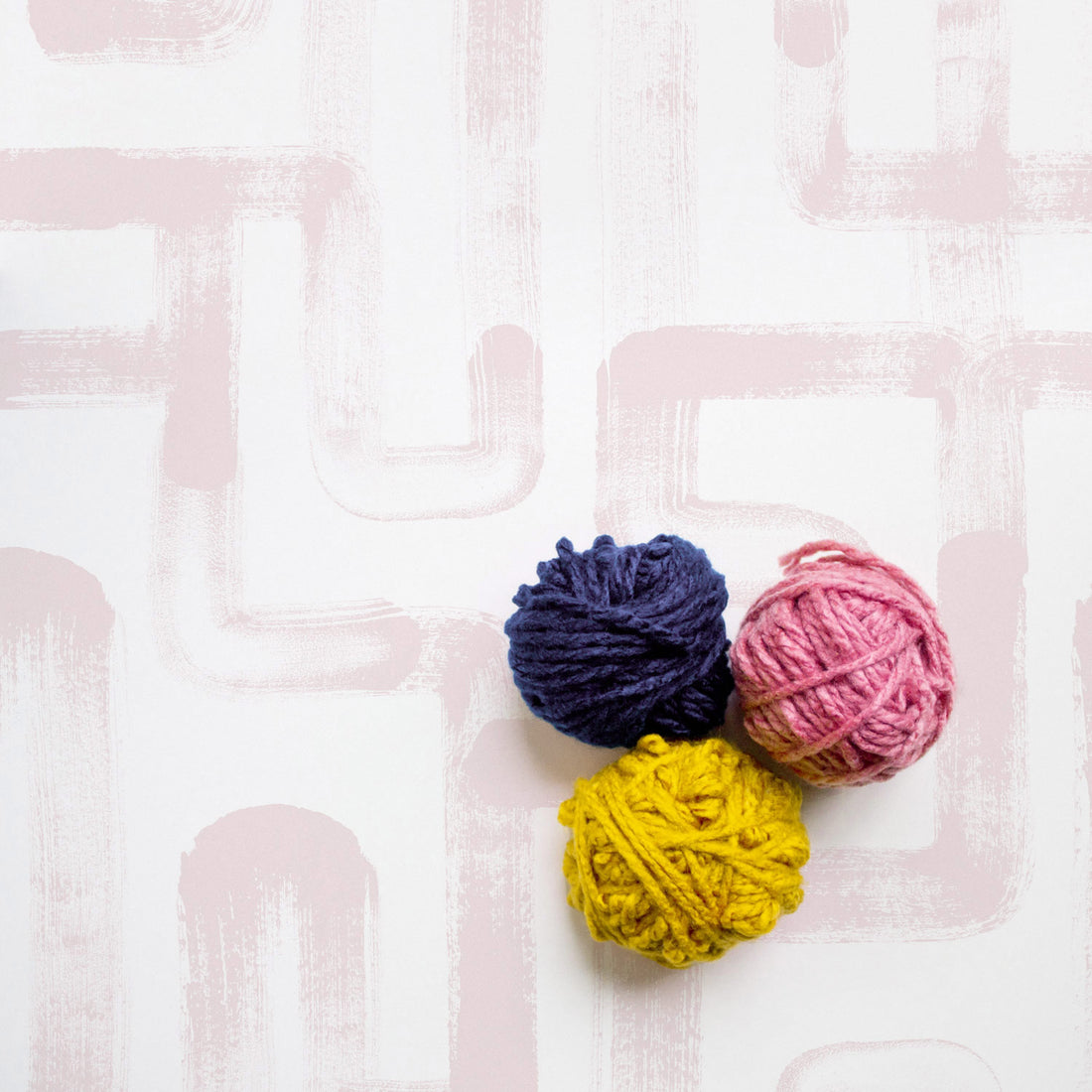 pastel pink simple design lines wallpaper for kids room