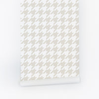 neutral color houndstooth pattern peel and stick wallpaper