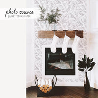 modern farmhouse design botanical wallpaper in a festive setting