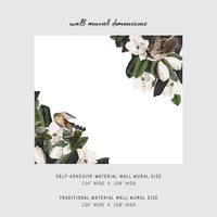 Vintage flora and fauna wall mural