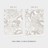light grey oversized floral removable wallpaper