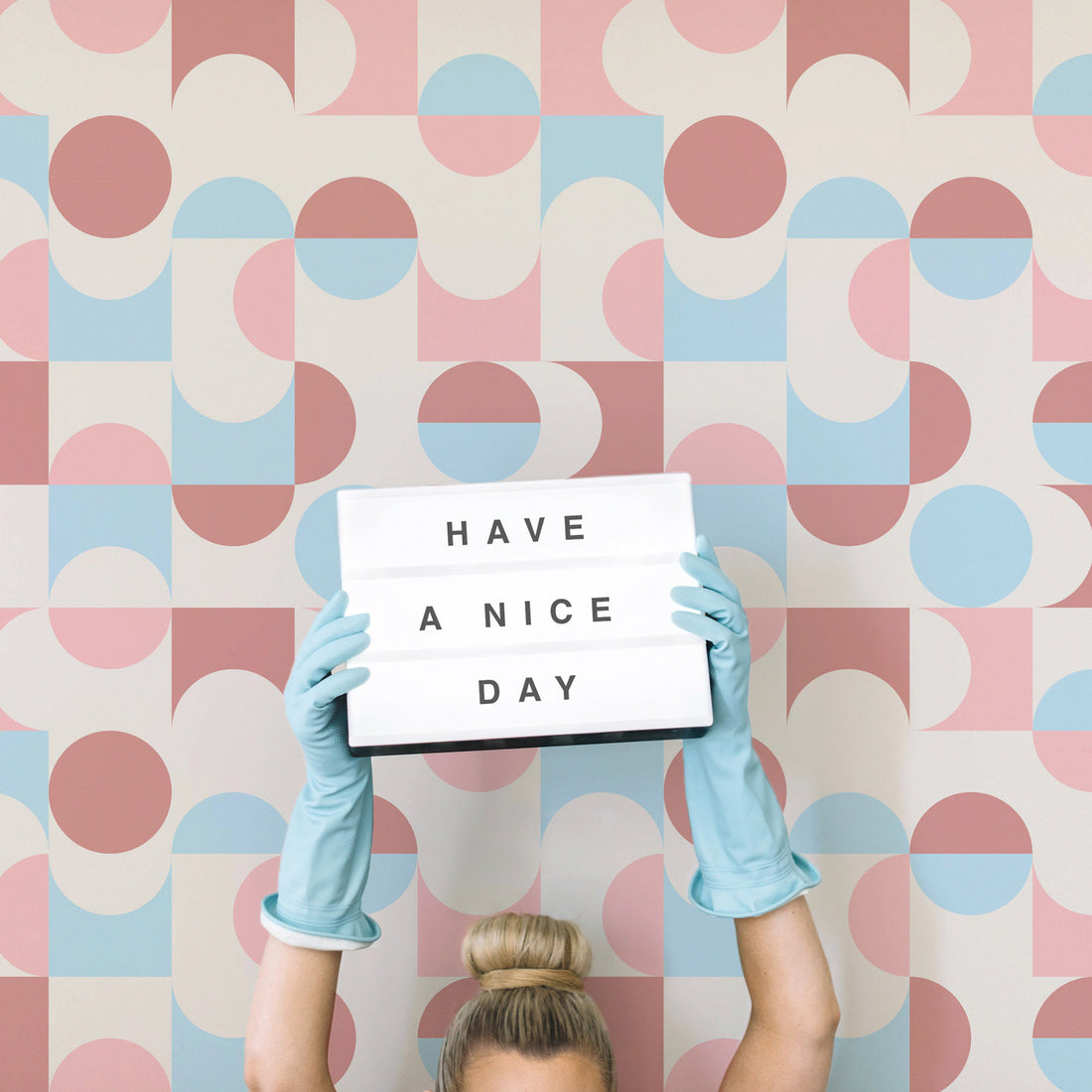 pastel geometric print wallpaper design for home interior