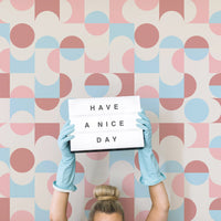 pastel geometric print wallpaper design for home interior
