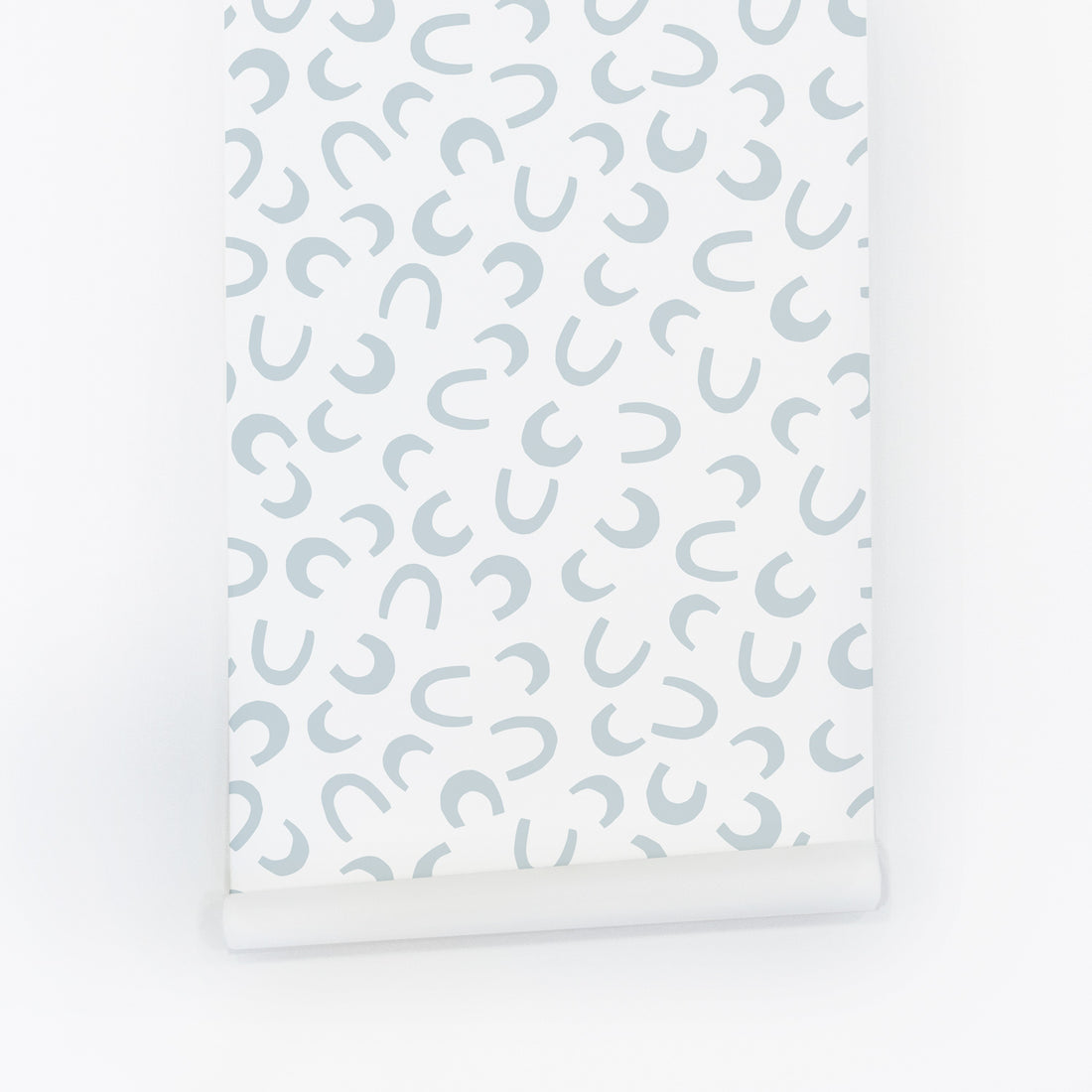 blue modern horseshoe pattern removable wallpaper design