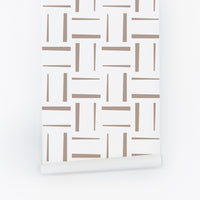 white walls with brown lines removable wallpaper