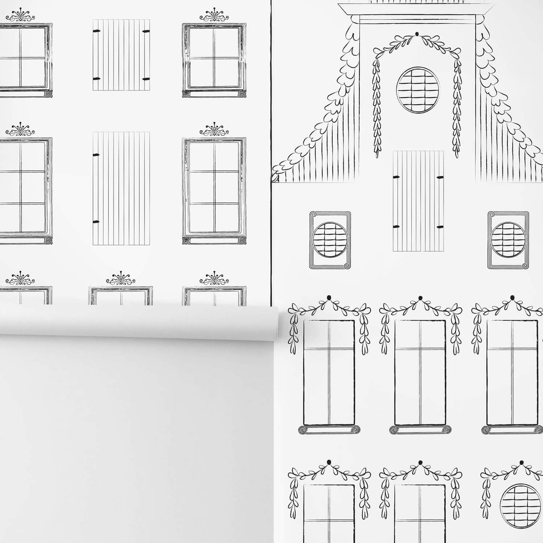 Scandinavian village removable wallpaper