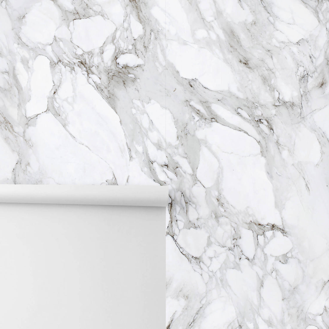 Light grey marble wall mural in removable wallpaper material