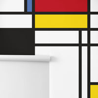 close up of bright color block design wall mural