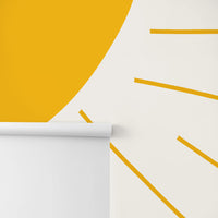 Mustard yellow sun wall mural