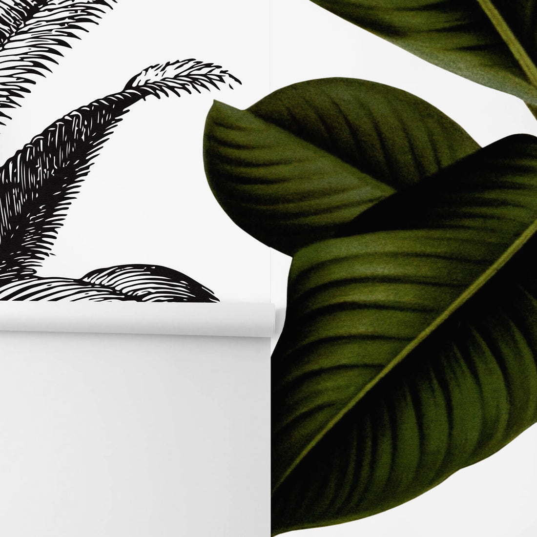 Retro tropical removable wall mural