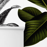 Retro tropical removable wall mural