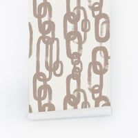 painted chain detail peel and stick wallpaper