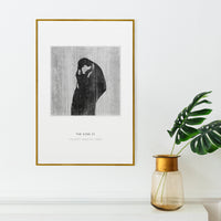 Man and woman kiss drawing art print