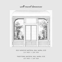 window view design wall mural for vintage inspired home interior