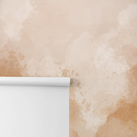 plastered wall effect wallpaper in peach color