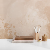 painted wallpaper with watercolors in peach for home office