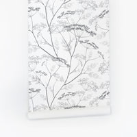 white and grey simple and modern wallpaper for farmhouse style home