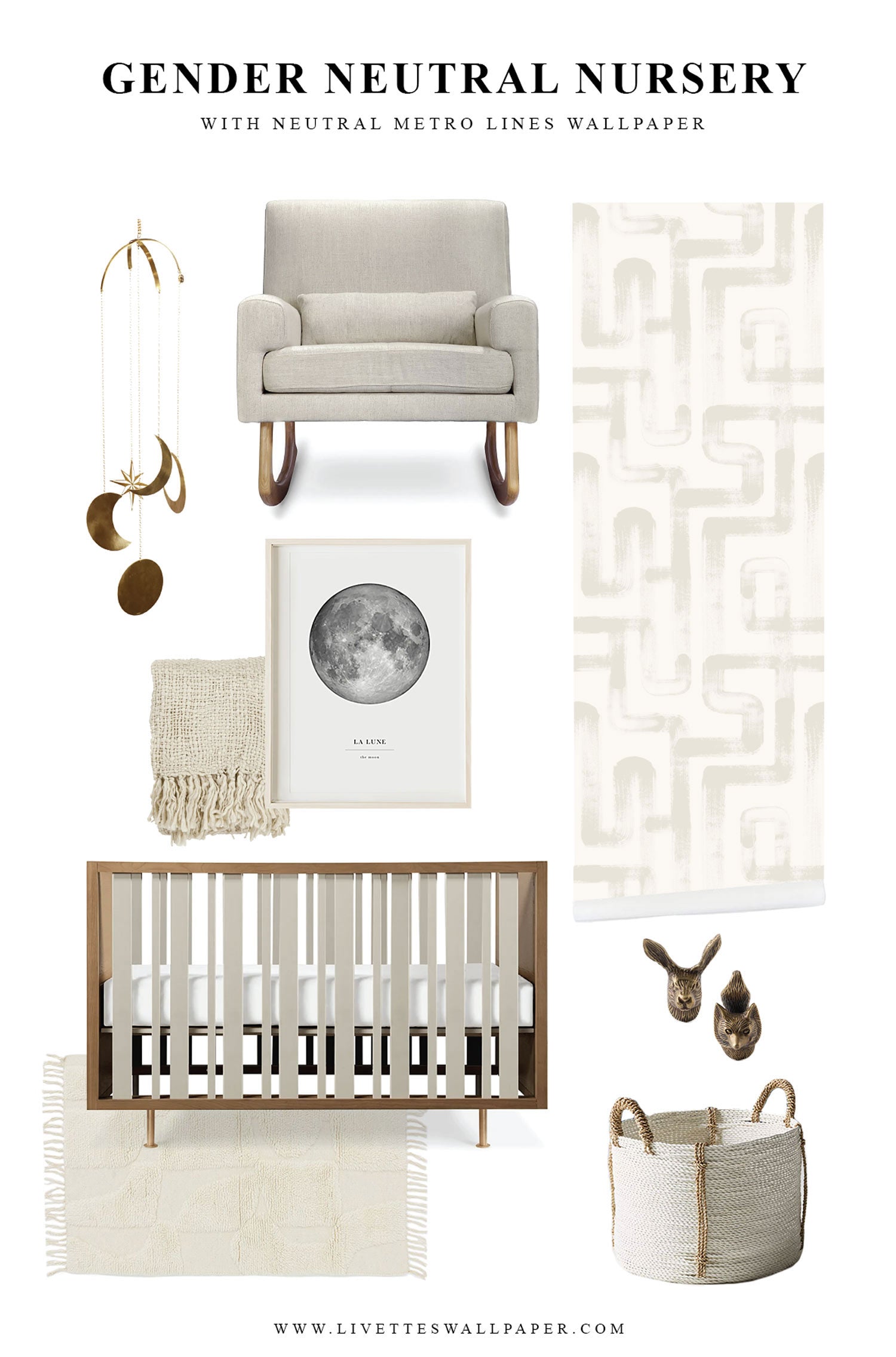 Gender Neutral Nursery Interior | Mood Board Monday | Livettes Wallpaper