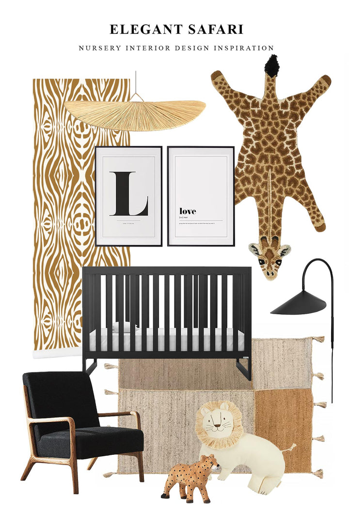 Elegant design safari style baby nursery interior