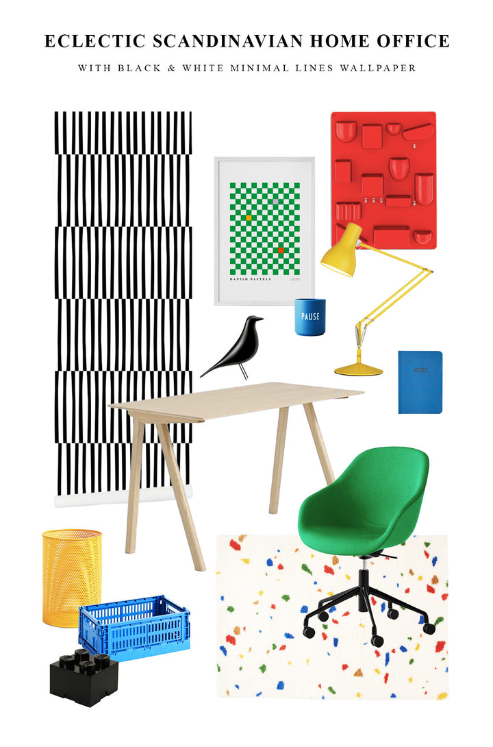 Bold Eclectic Scandinavian Home Office Interior Mood Board Monday