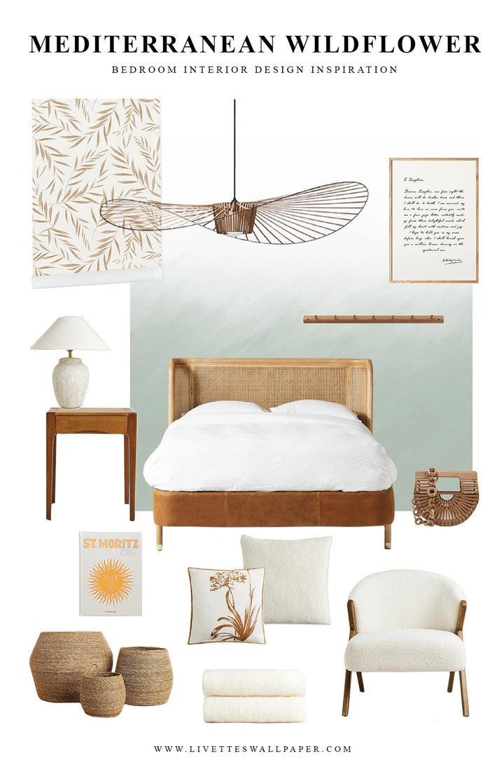 Mediterranean Wildflower Inspired Master Bedroom Interior | Mood Board Monday