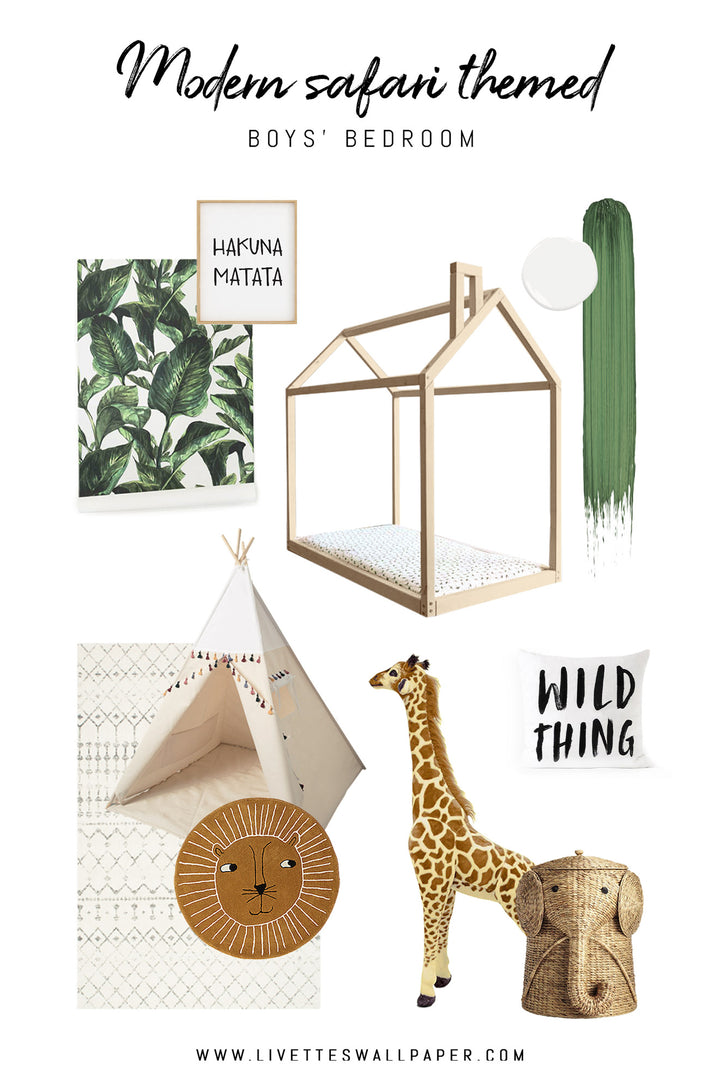 Modern safari themed toddlers bedroom ideas