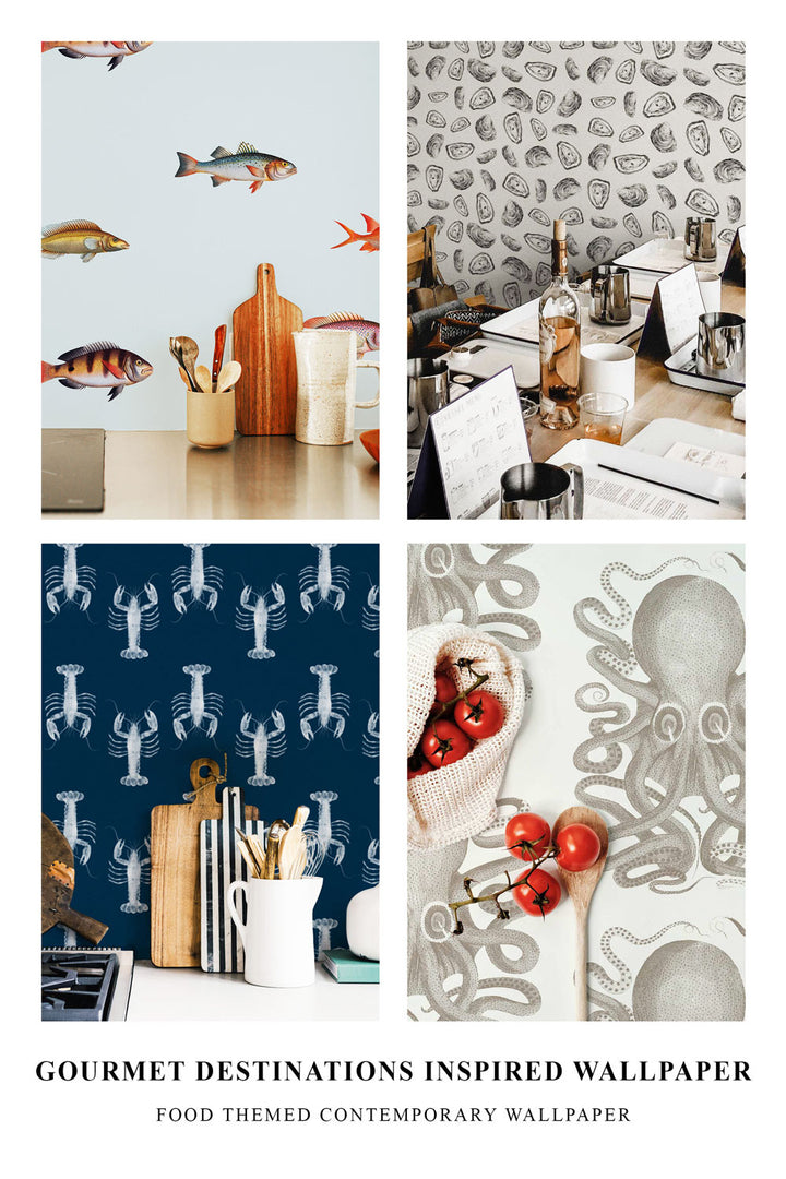 gourmet foodie destinations inspired modern wallpaper designs