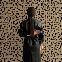 Abstract Geometric Pattern Grasscloth Wallpaper