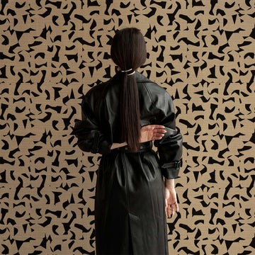 Abstract Geometric Pattern Grasscloth Wallpaper