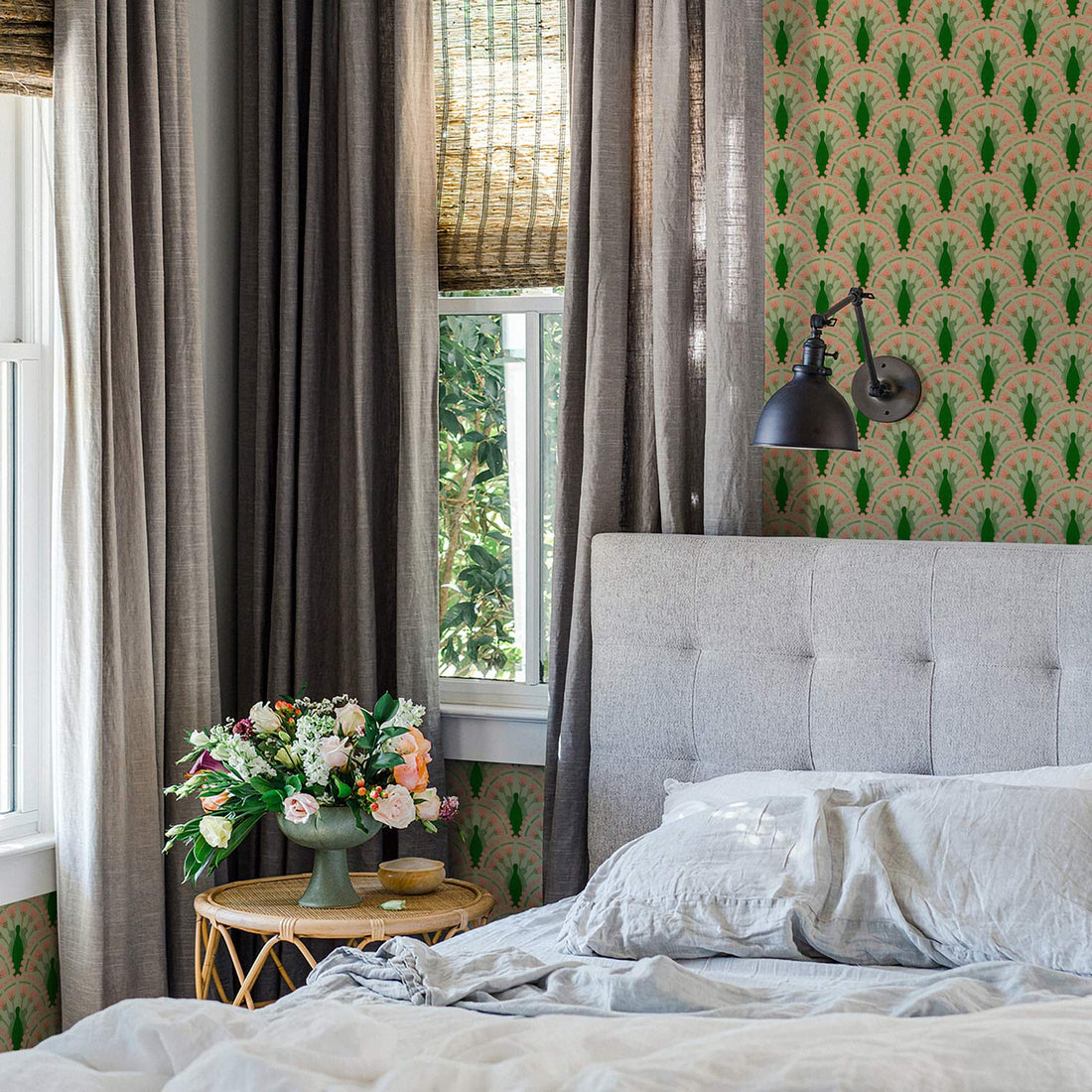Art Deco Floral Wallpaper