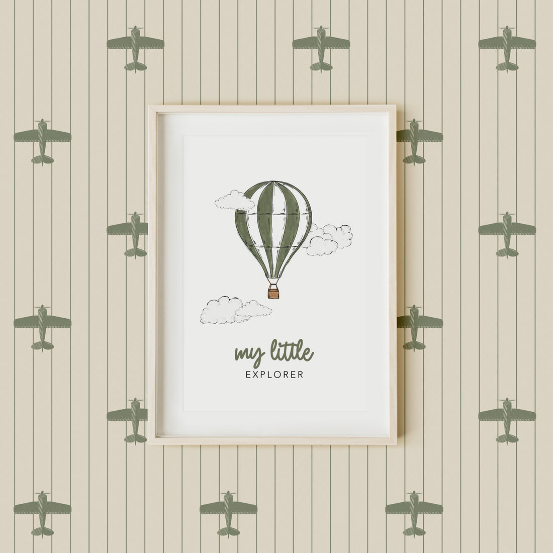 Green Vintage Airplane Wallpaper