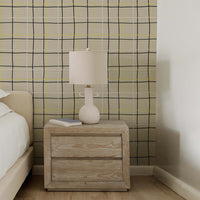 Hand-drawn Plaid Grasscloth Wallpaper