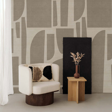Large Abstract Grasscloth Wallpaper
