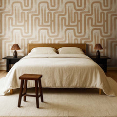 Latte Paintbrush Maze © Design Grasscloth Wallpaper
