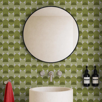 Mini Retro Grasscloth Wallpaper In Pickle Green