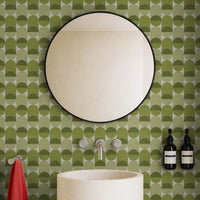Mini Retro Grasscloth Wallpaper In Pickle Green