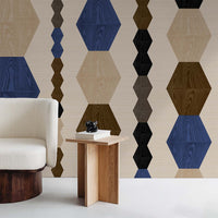 Colorful Blue Infinity Grasscloth Wall Mural
