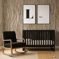 Neutral Zebra Grasscloth Wallpaper